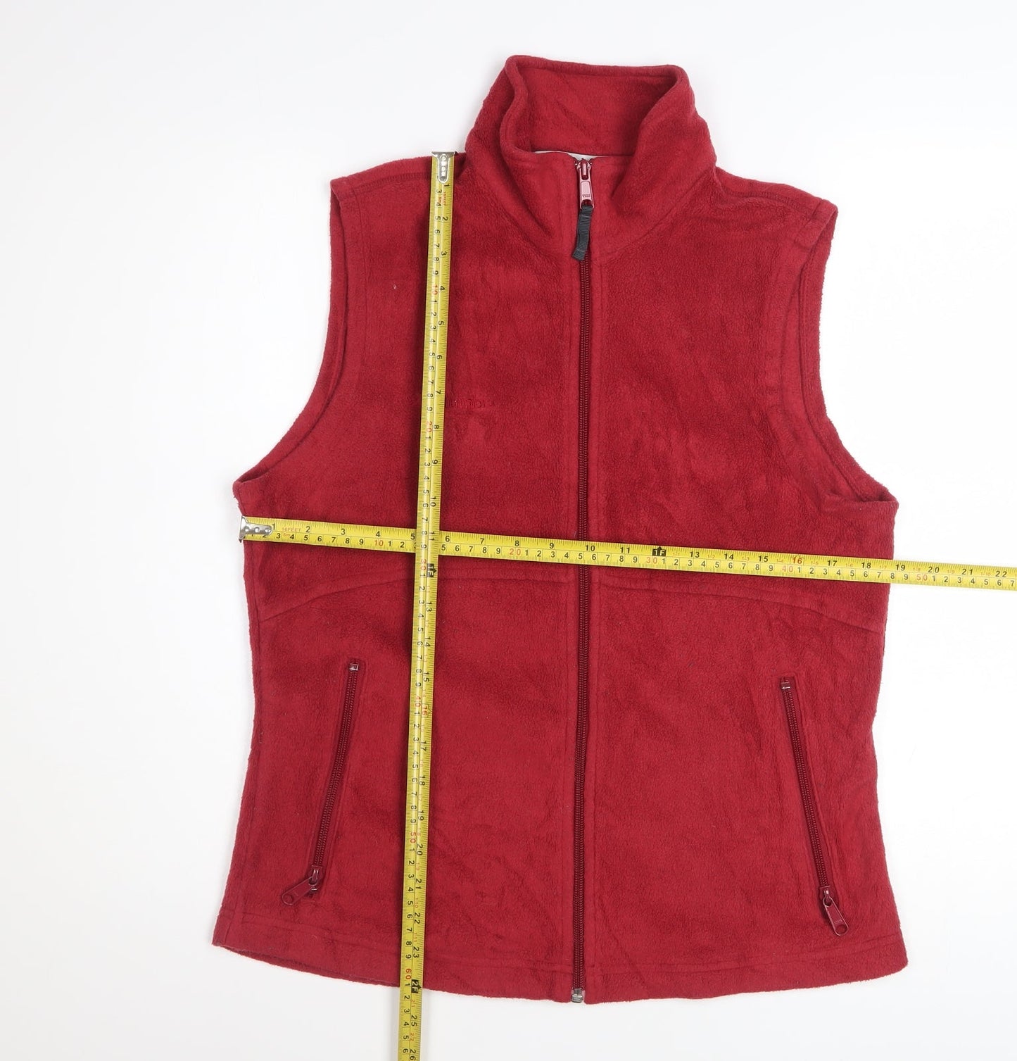 Columbia Unisex Red Fleece Bodywarmer Waistcoat M Full Zip Outdoor