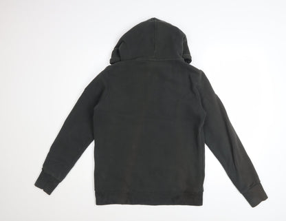 Superdry Women's Black Full Zip Hoodie Size 12 Lined Logo Casual