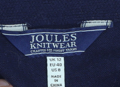 Joules Women's Blue Cotton Knit Crew Neck Jumper Size 12