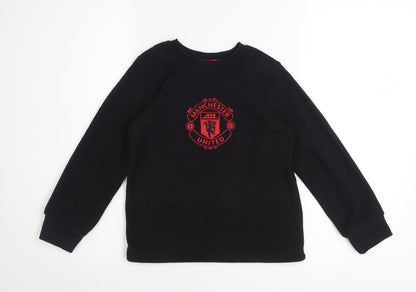 Manchester United Boys Black Fleece Pyjama Top 6-7 Years Long Sleeve