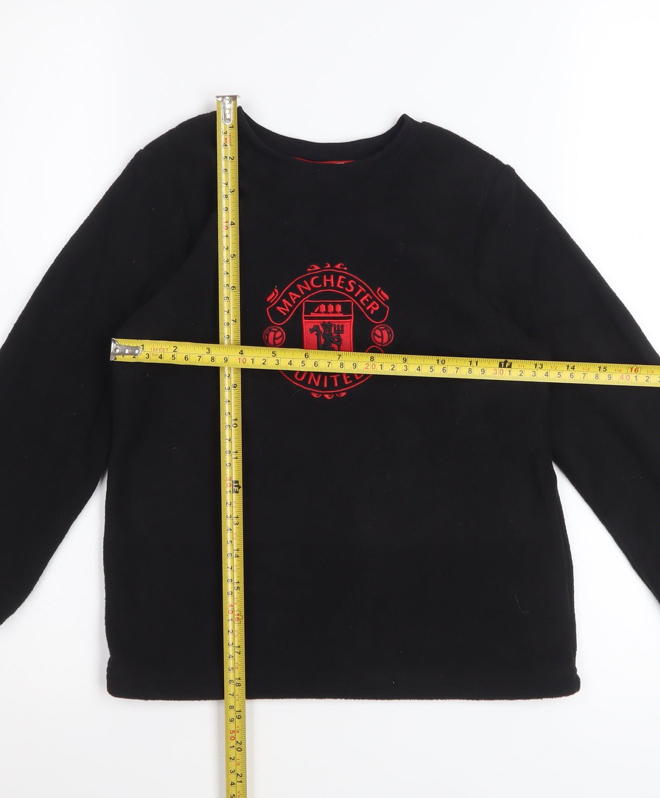 Manchester United Boys Black Fleece Pyjama Top 6-7 Years Long Sleeve