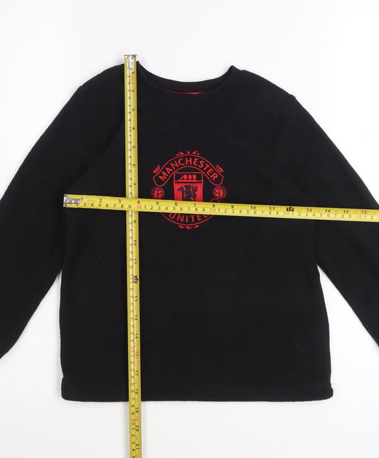 Manchester United Boys Black Fleece Pyjama Top 6-7 Years Long Sleeve
