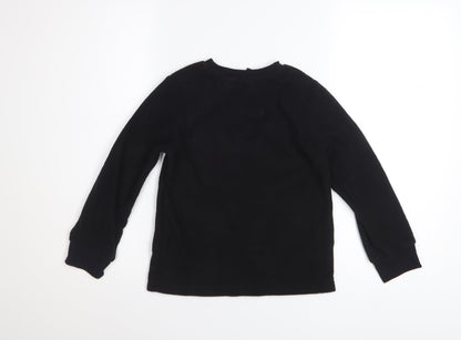 Manchester United Boys Black Fleece Pyjama Top 6-7 Years Long Sleeve