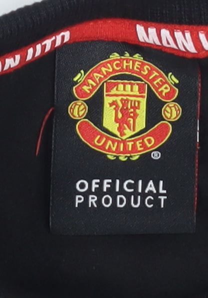 Manchester United Boys Black Fleece Pyjama Top 6-7 Years Long Sleeve