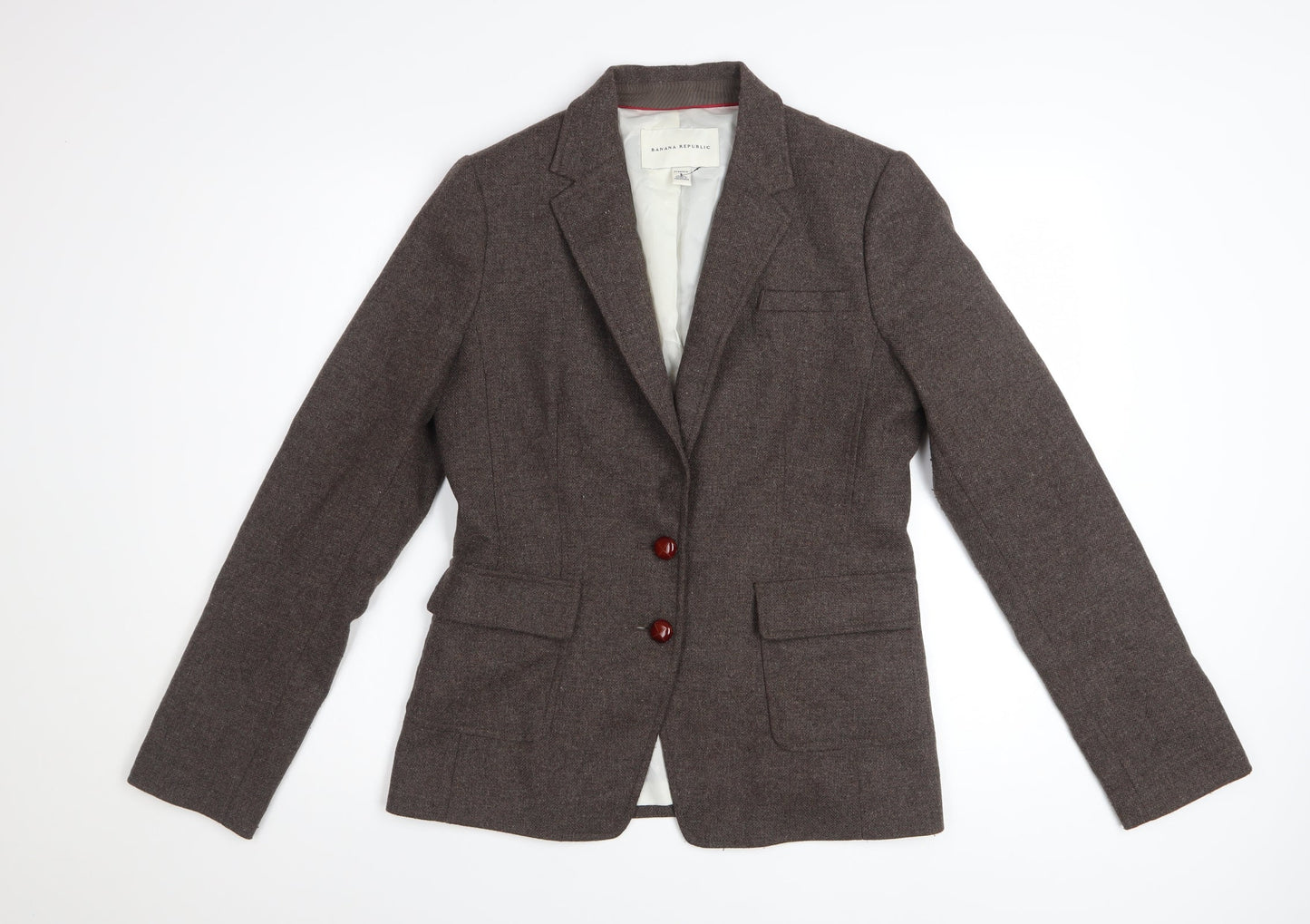 Banana Republic Womens Brown Wool Blend Tailored Blazer Size 12