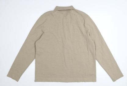 Marks and Spencer Men's Beige XL Cotton Zip Jacket
