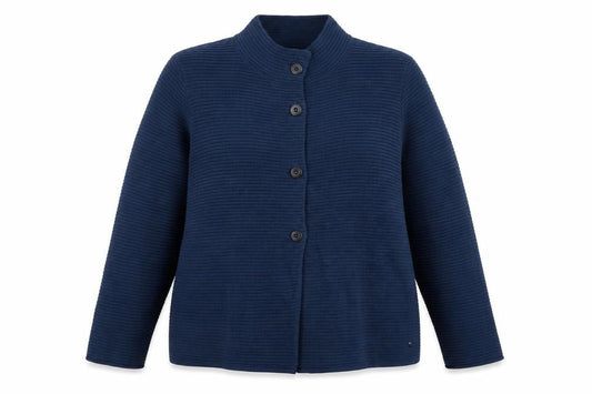 Olsen Women's Blue High Neck Button Cardigan Size 14