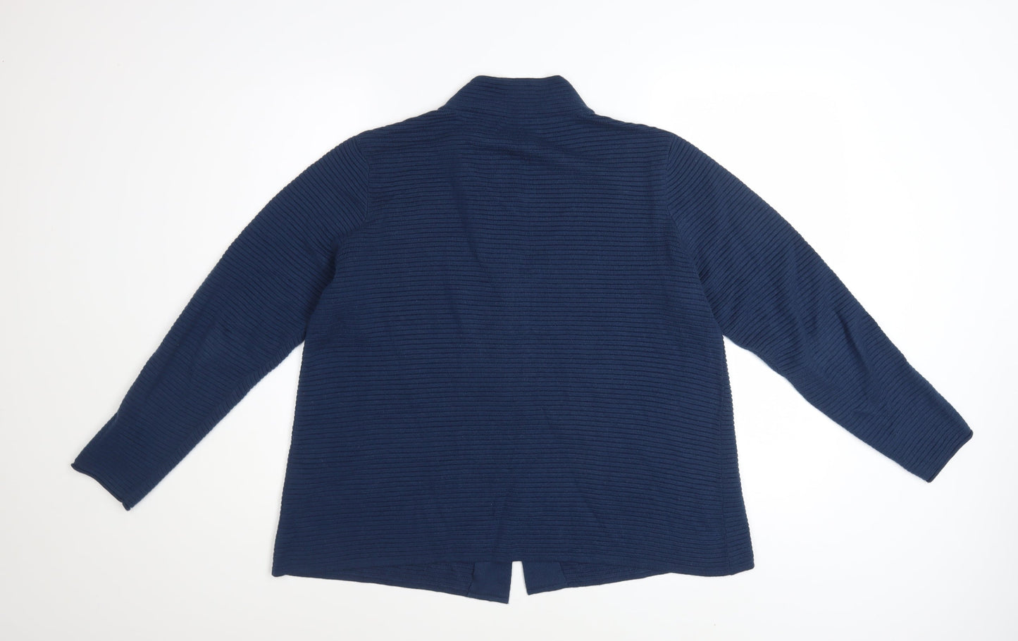 Olsen Women's Blue High Neck Button Cardigan Size 14
