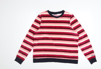 Oliver Bonas Womens Multicoloured Striped Sweatshirt Size 12 Cotton Blend