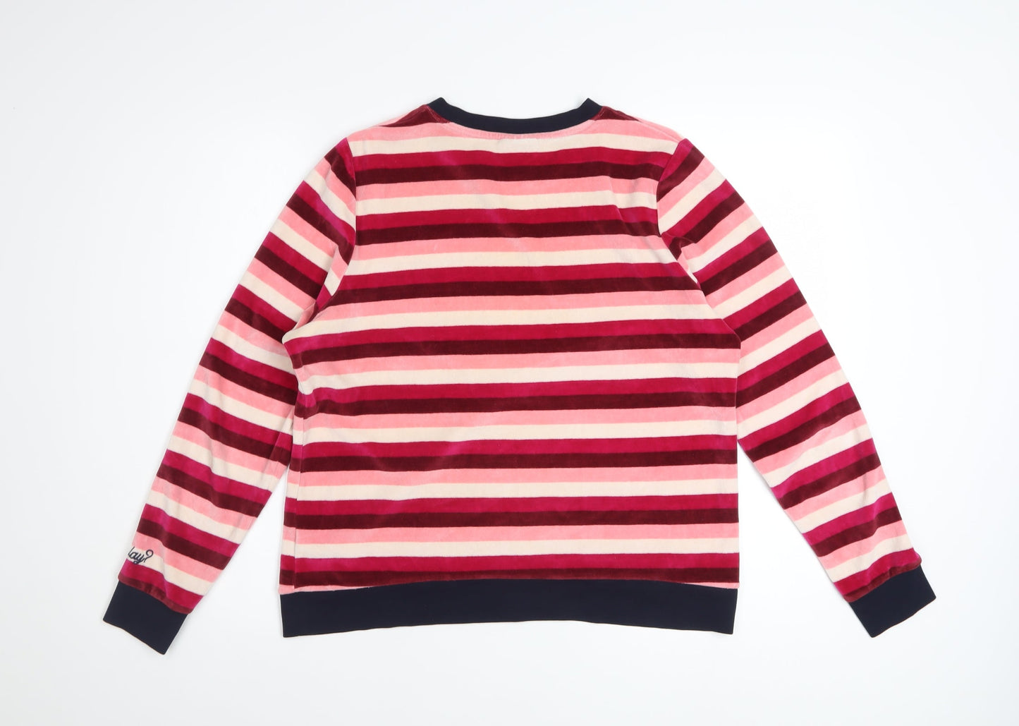 Oliver Bonas Womens Multicoloured Striped Sweatshirt Size 12 Cotton Blend