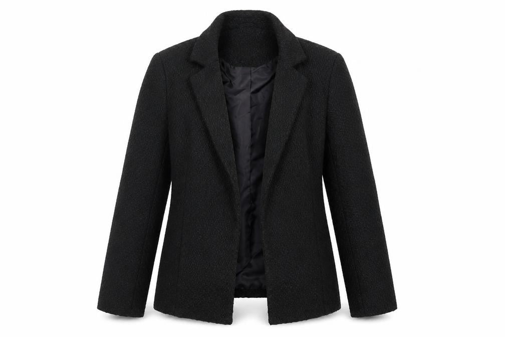 New Look Women's Black Bouclé Blazer UK 12 Classic Lined Jacket