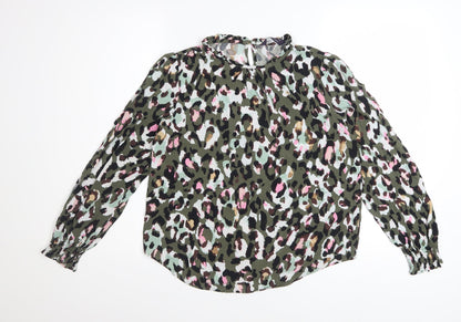 Marks and Spencer Women's Multicoloured Animal Print Viscose Blouse Size 10