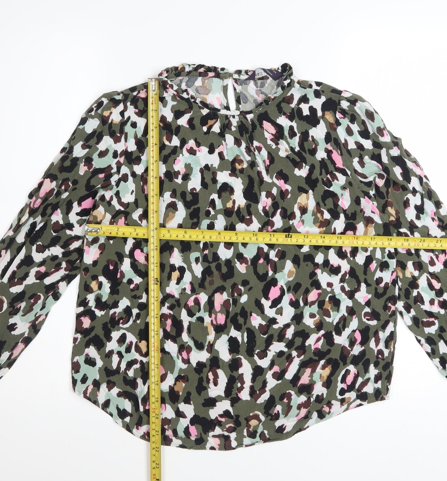 Marks and Spencer Women's Multicoloured Animal Print Viscose Blouse Size 10