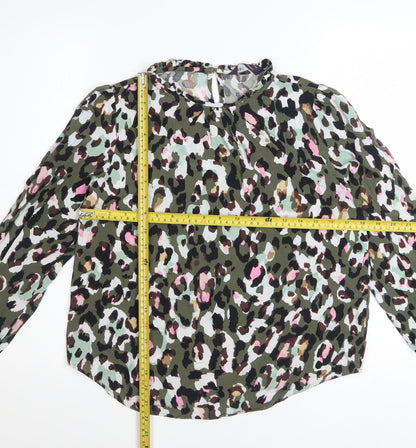 Marks and Spencer Women's Multicoloured Animal Print Viscose Blouse Size 10