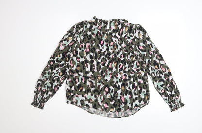 Marks and Spencer Women's Multicoloured Animal Print Viscose Blouse Size 10
