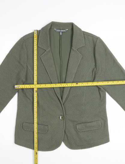 Laura Ashley Women's Green Cotton Blend Blazer Jacket UK 10