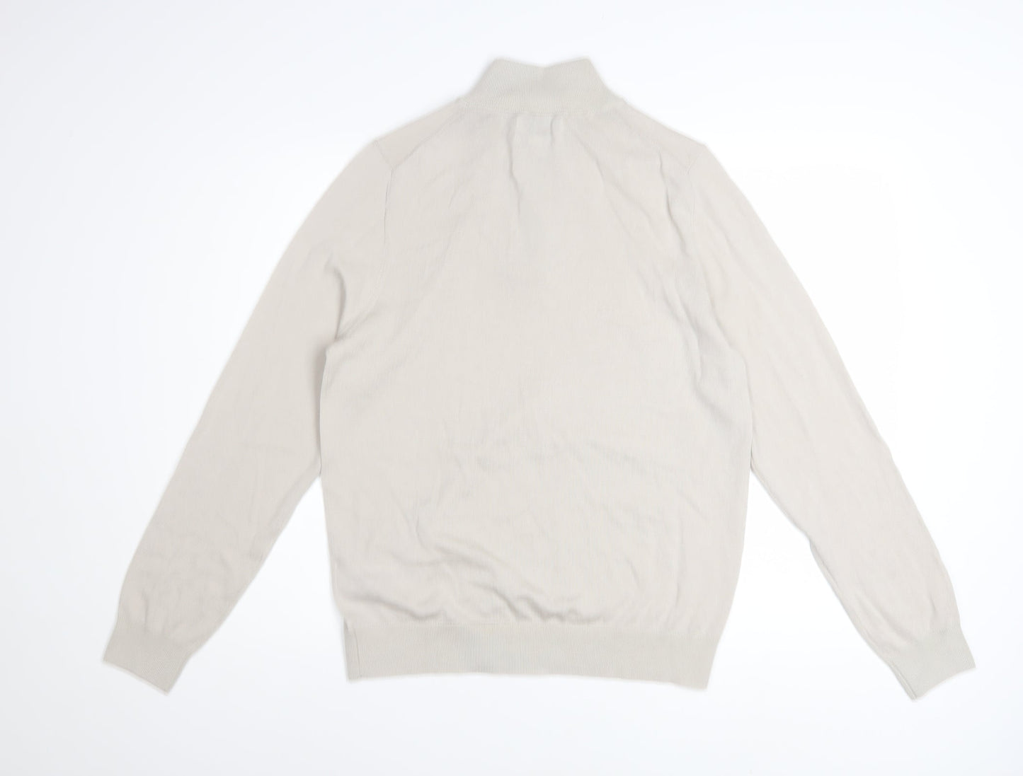 Marks and Spencer Men’s Beige Merino Wool 1/2 Zip Jumper M