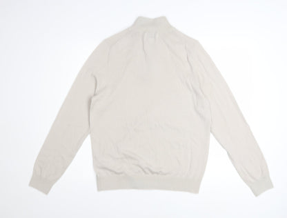 Marks and Spencer Men’s Beige Merino Wool 1/2 Zip Jumper M