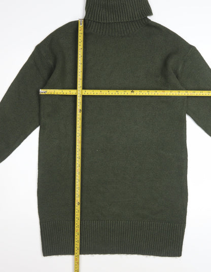 New Look Women Green Roll Neck Long Sleeve Jumper Dress Size S