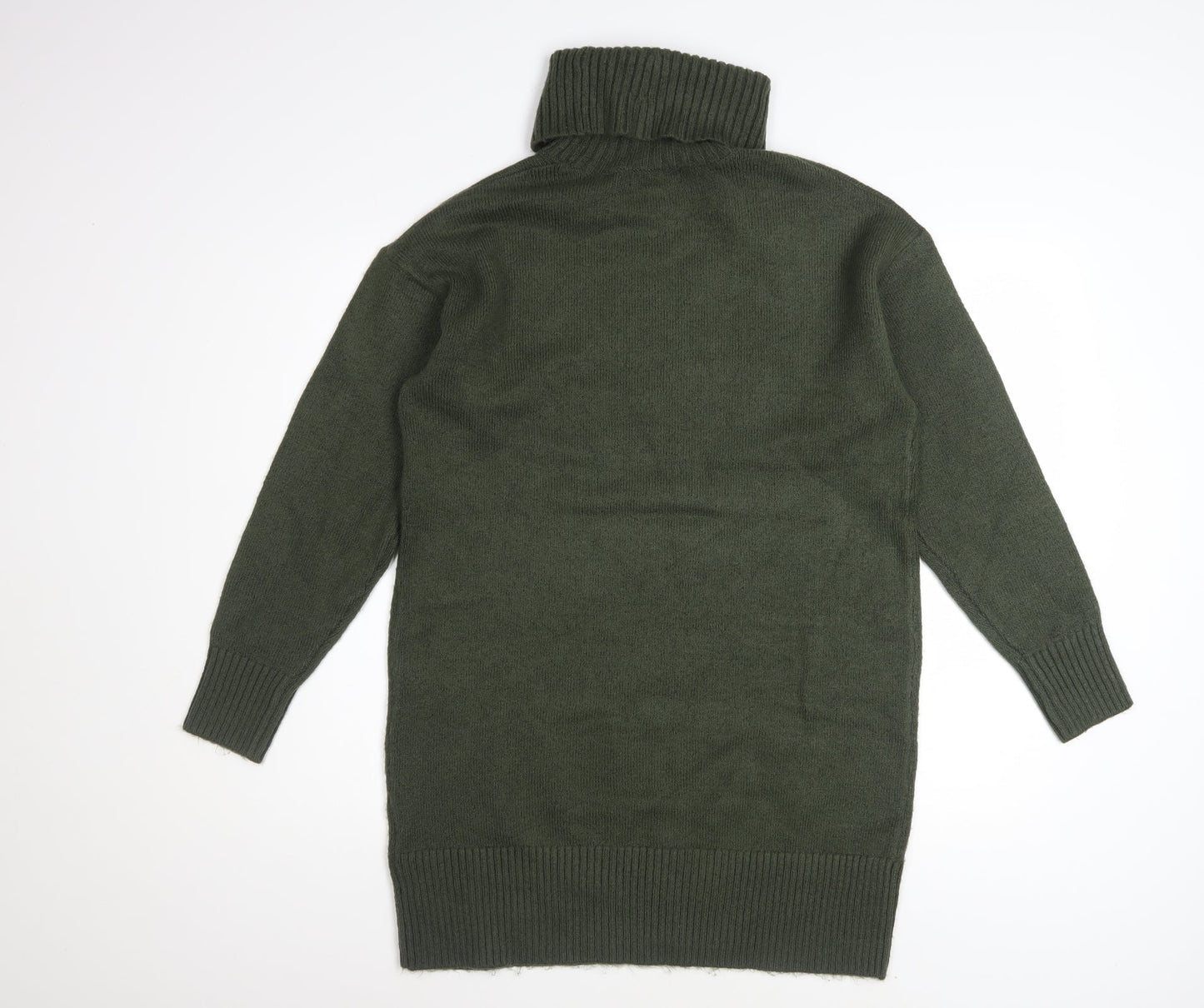 New Look Women Green Roll Neck Long Sleeve Jumper Dress Size S