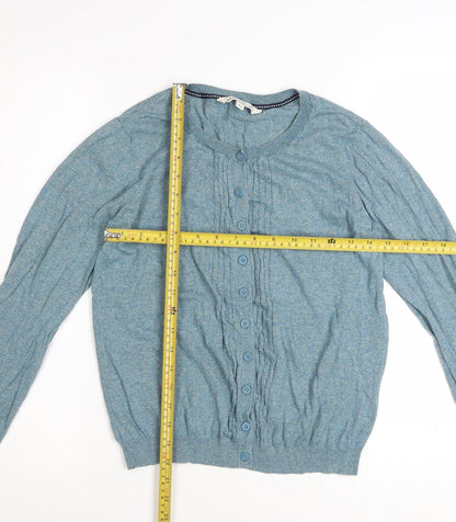 Fat Face Women’s Ocean Green Cotton Cardigan Size 12 Button Knit