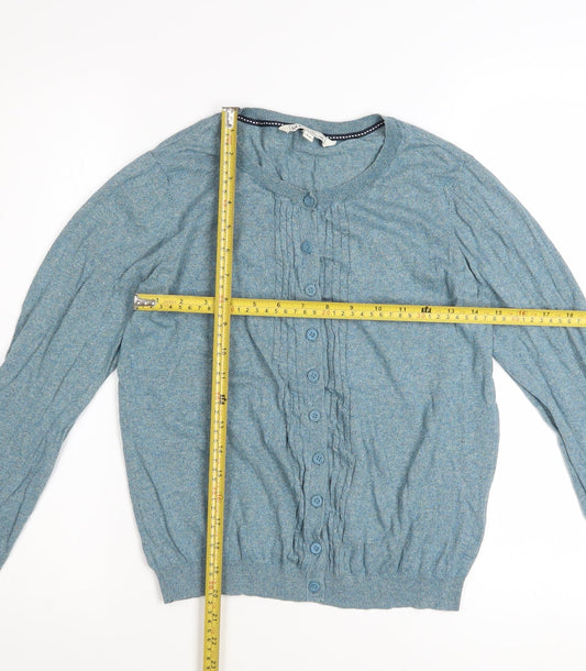 Fat Face Women’s Ocean Green Cotton Cardigan Size 12 Button Knit