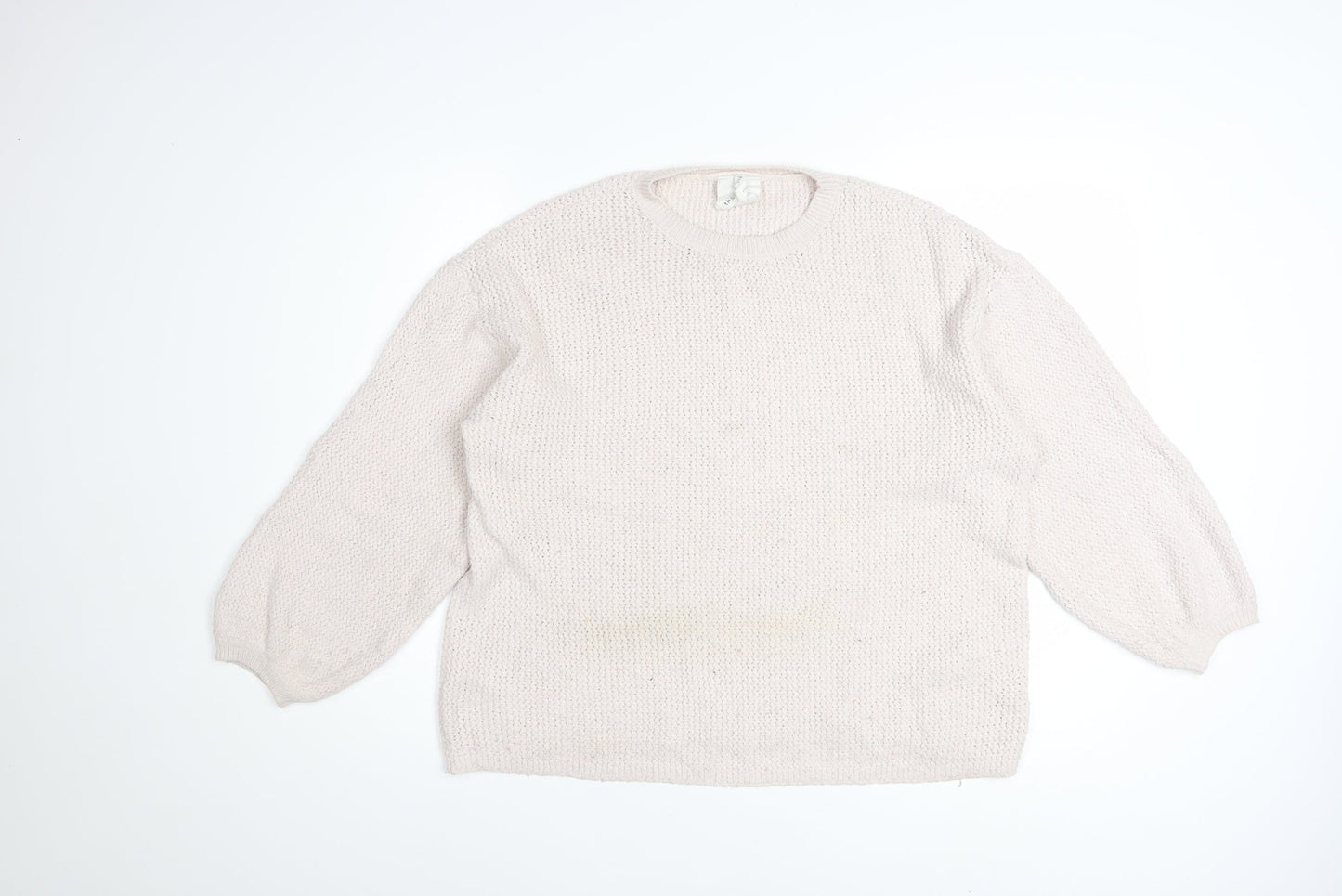 Thought Women’s Beige Cotton Blend Chunky Knit Jumper Size 12