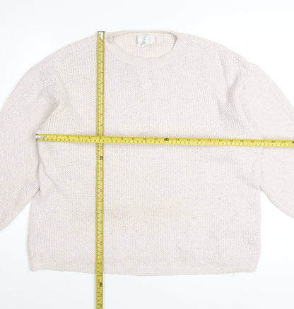 Thought Women’s Beige Cotton Blend Chunky Knit Jumper Size 12