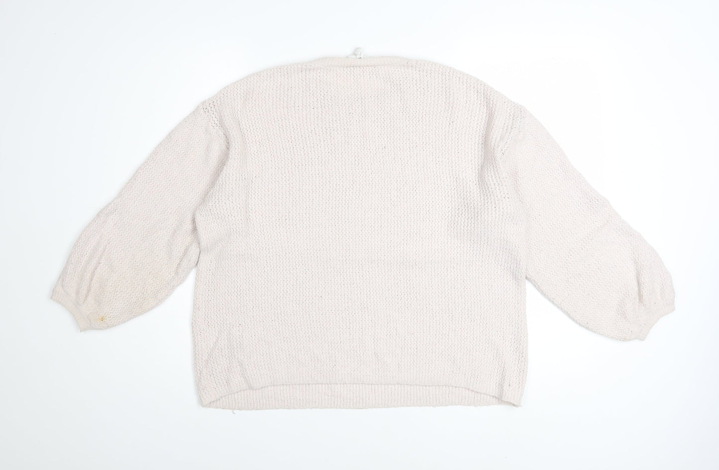 Thought Women’s Beige Cotton Blend Chunky Knit Jumper Size 12