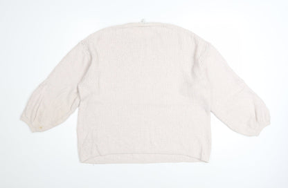 Thought Women’s Beige Cotton Blend Chunky Knit Jumper Size 12