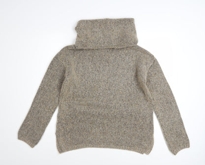 Marks and Spencer Women’s Beige Roll Neck Wool Blend Chunky Jumper M