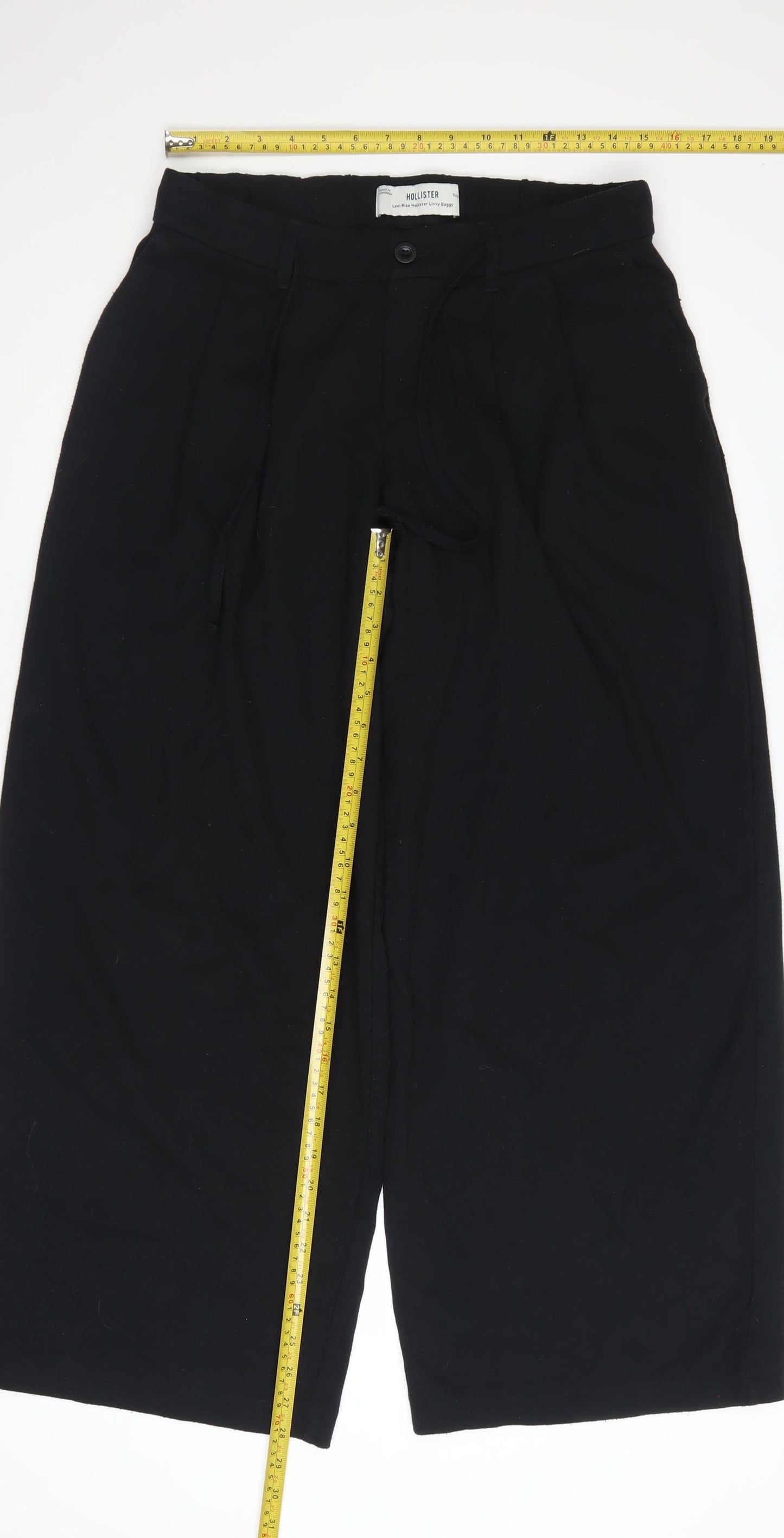 Hollister Women’s Black Wide-Leg Livvy Baggy Trousers M Regular