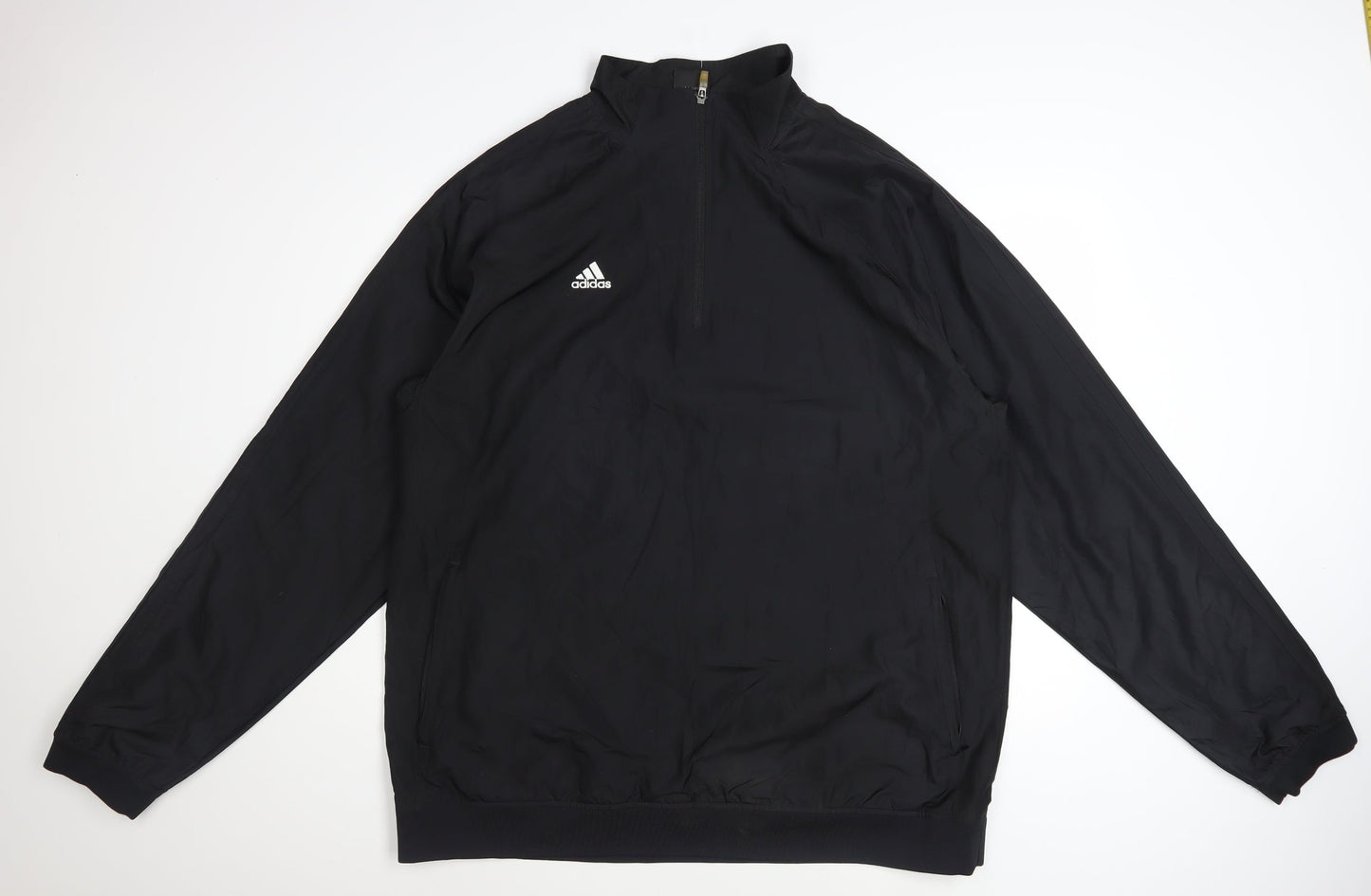 Adidas Men's Black 2XL Basic 1/4 Zip Sports Jacket