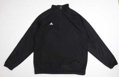 Adidas Men's Black 2XL Basic 1/4 Zip Sports Jacket