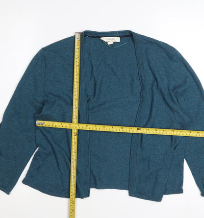 Seasalt Women Blue Organic Cotton Cardigan UK 12 Long Sleeve Knit