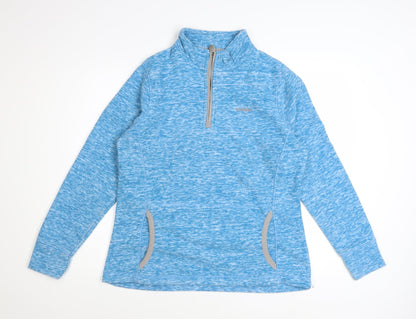 Weird Fish Womens Blue 1/4 Zip Pullover Sweatshirt Size 14