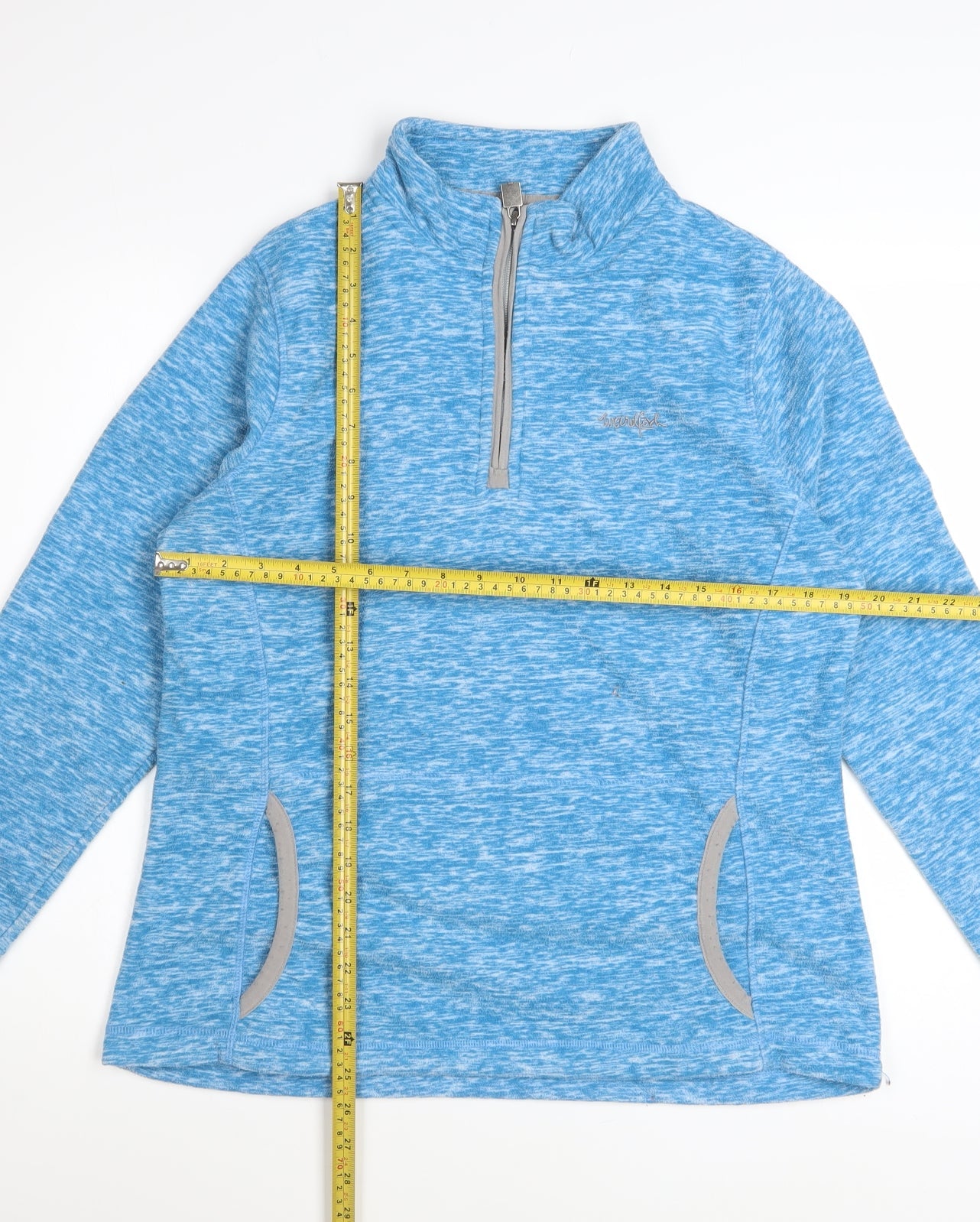 Weird Fish Womens Blue 1/4 Zip Pullover Sweatshirt Size 14