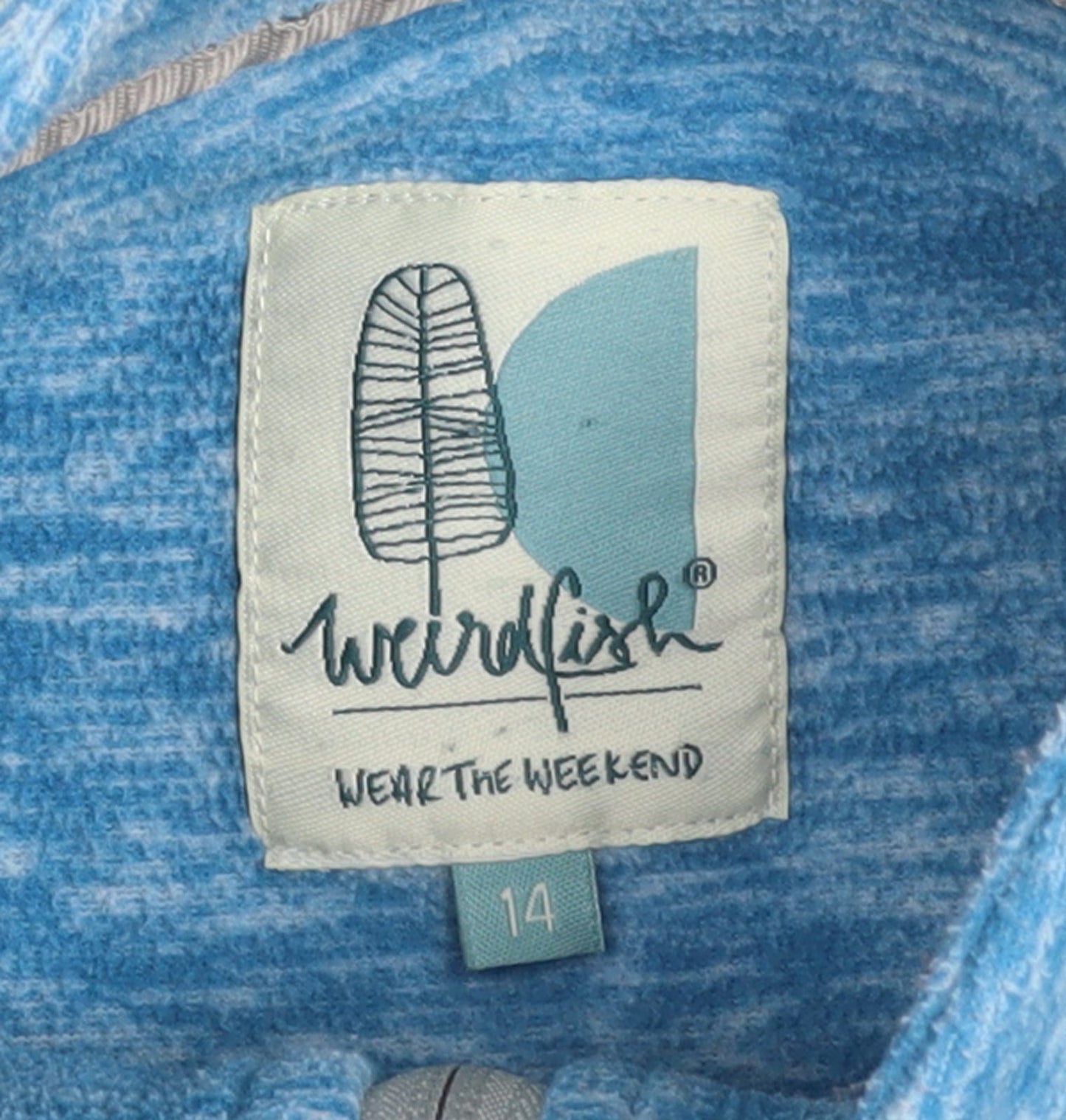 Weird Fish Womens Blue 1/4 Zip Pullover Sweatshirt Size 14