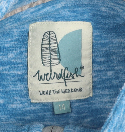Weird Fish Womens Blue 1/4 Zip Pullover Sweatshirt Size 14