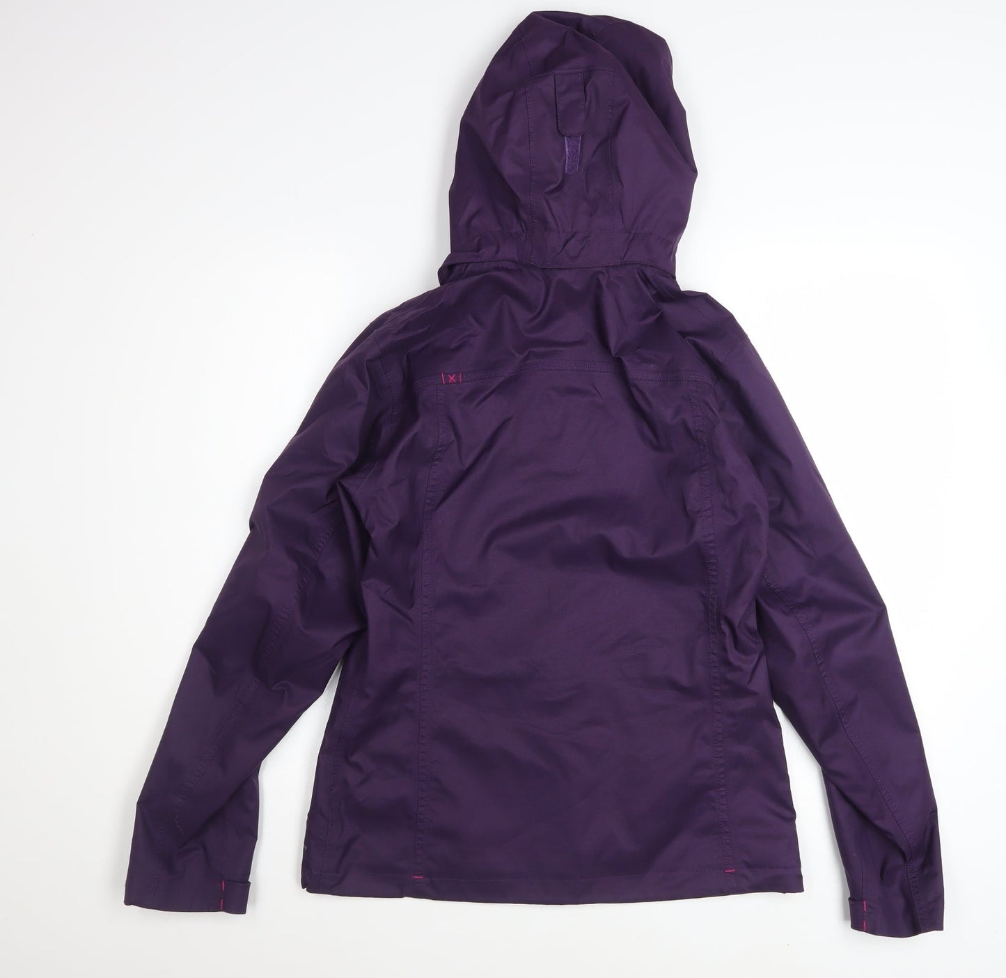 Quechua Women's Purple Waterproof Hooded Rain Jacket Size 8