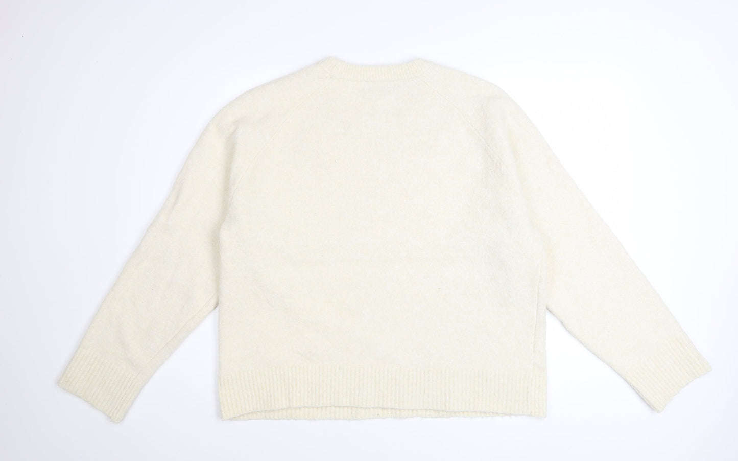 Marks and Spencer Women’s Ivory Beaded Crew Neck Jumper L