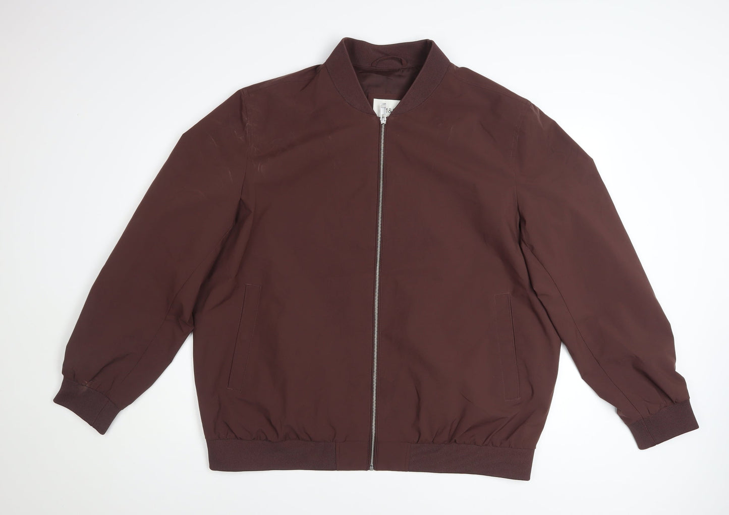 Marks and Spencer Men’s Brown XL Bomber Jacket Polyester Zip Casual