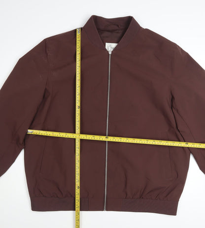 Marks and Spencer Men’s Brown XL Bomber Jacket Polyester Zip Casual