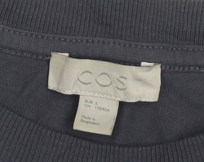 COS Men's Blue Long Sleeve Crew Neck Cotton T-Shirt Size S