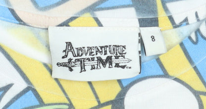 Adventure Time Womens Multicoloured Size 8 Cartoon Print T-Shirt