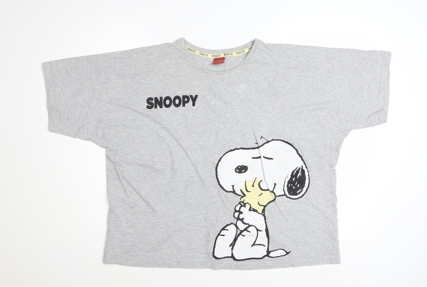 Peanuts Women’s Grey Snoopy Graphic T-Shirt Size 16 Relaxed Fit