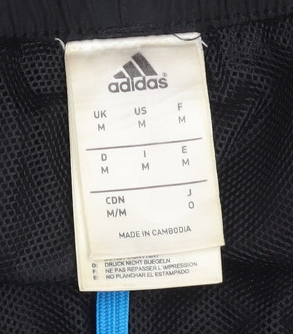 Adidas Men's Black Athletic Sports Shorts Size M Elastic Waist
