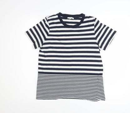 COS Women's Navy Striped Cotton Short Sleeve T-Shirt Size S