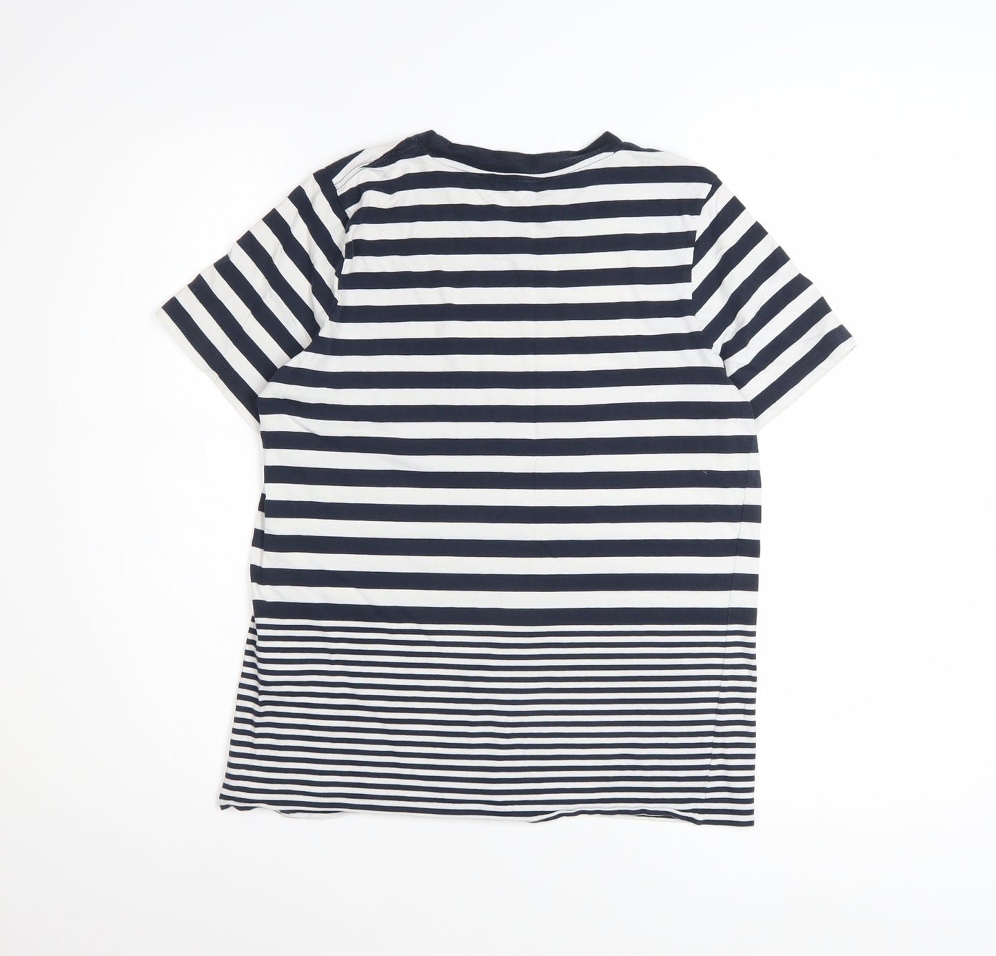 COS Women's Navy Striped Cotton Short Sleeve T-Shirt Size S