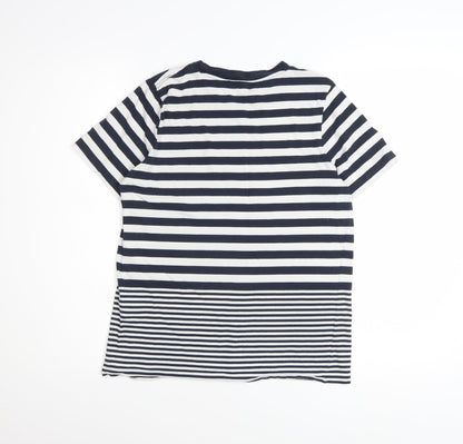 COS Women's Navy Striped Cotton Short Sleeve T-Shirt Size S